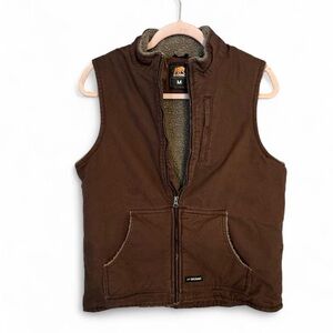 Brown Sherpa-Lined Kids Vest